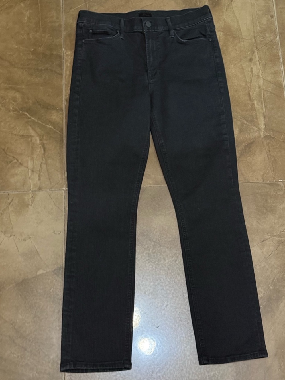 MOTHER Black Ankle Cropped Jeans
